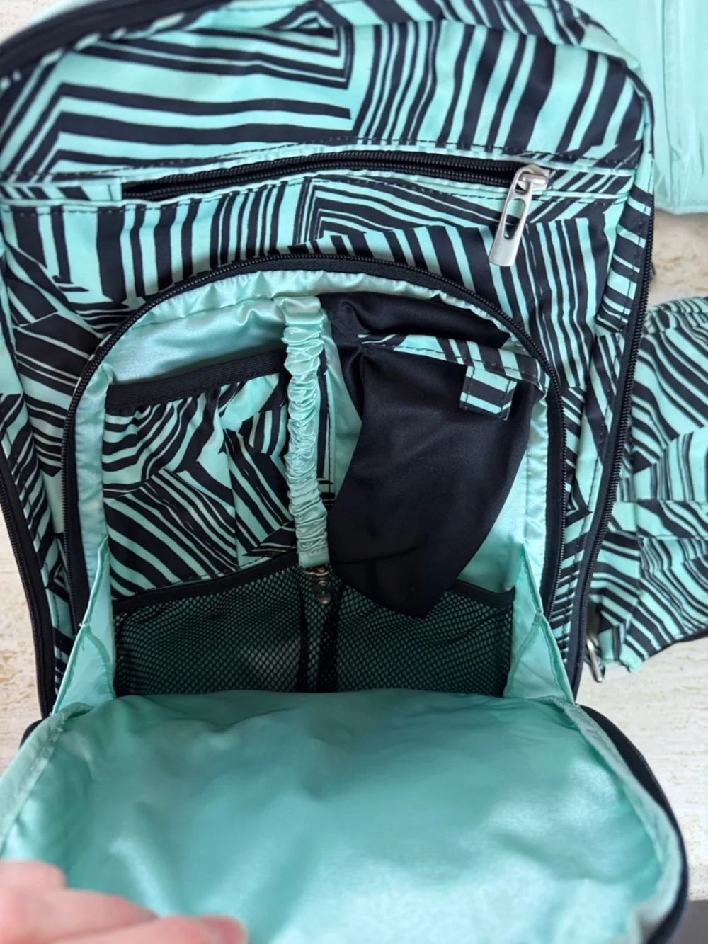 JuJuBe Mint Chip Diaper Bag Set + Mini Bag & Changing Pad | Gently Used